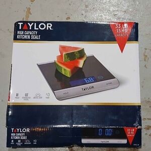 Taylor Digital Kitchen Scale with Black and Silver Accents